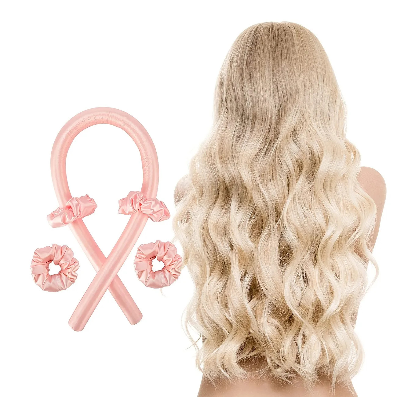 Reusable Heatless Curlers Curling Rod Curler Headband Curly Hair Ribbon Soft (Pink) | Temu Affiliate Program