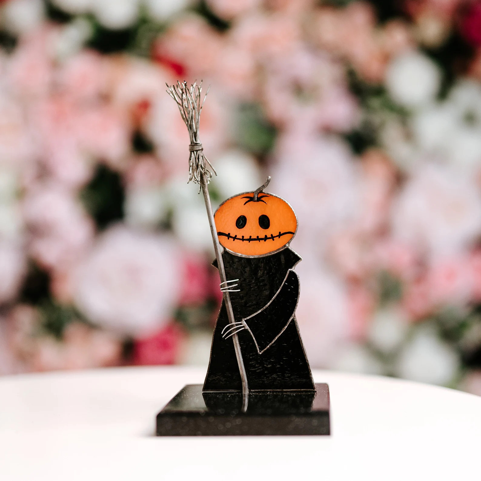 Stained Glass Pumpkin Figurine: Halloween Suncatcher Decor | Etsy (Global)
