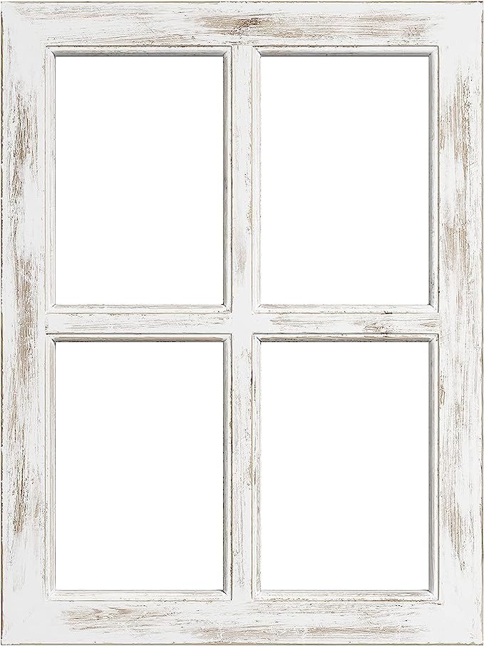 Barnyard Designs Rustic White Barn Wood Window Frame, Decorative Country Farmhouse Home Wall Deco... | Amazon (US)