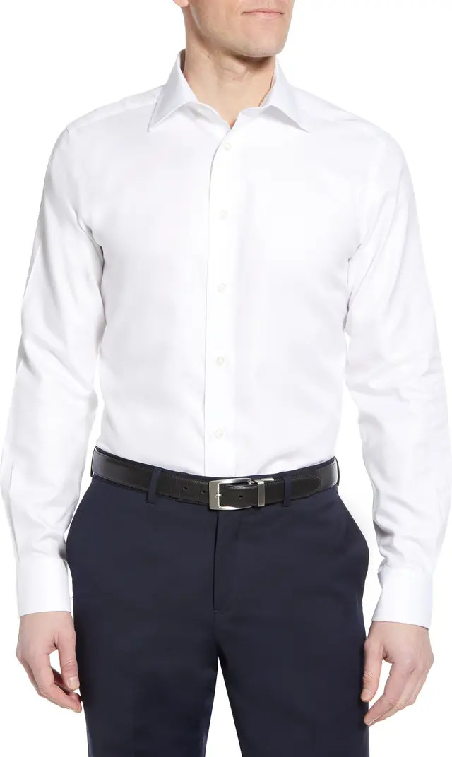 David Donahue Luxury Non-Iron Trim Fit Solid Dress Shirt | Nordstrom | Nordstrom