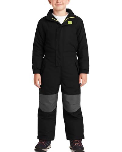 Arctic Hero Kids Snow Suit - Toddler Girls and Boys Snowsuit One Piece Waterproof Insulated Winter Jumpsuit Coveralls (2T-14), Size 4-5, Black/Grey | Amazon (US)