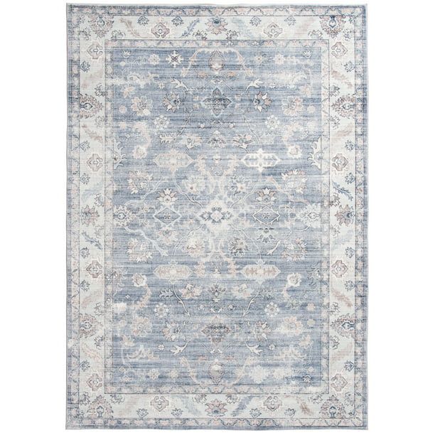 Better Homes & Gardens Washable Persian Area Rug, Blue, 5'x7' - Walmart.com | Walmart (US)