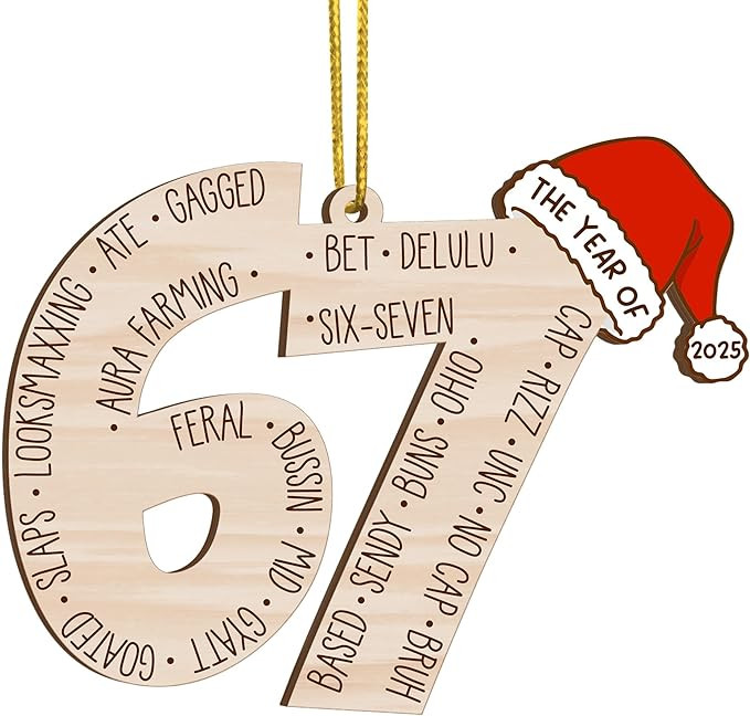 67 Christmas Ornament, 67 Ornaments for Xmas Tree, Funny Christmas Ornaments 2025, 6 7 Meme Ornam... | Amazon (US)