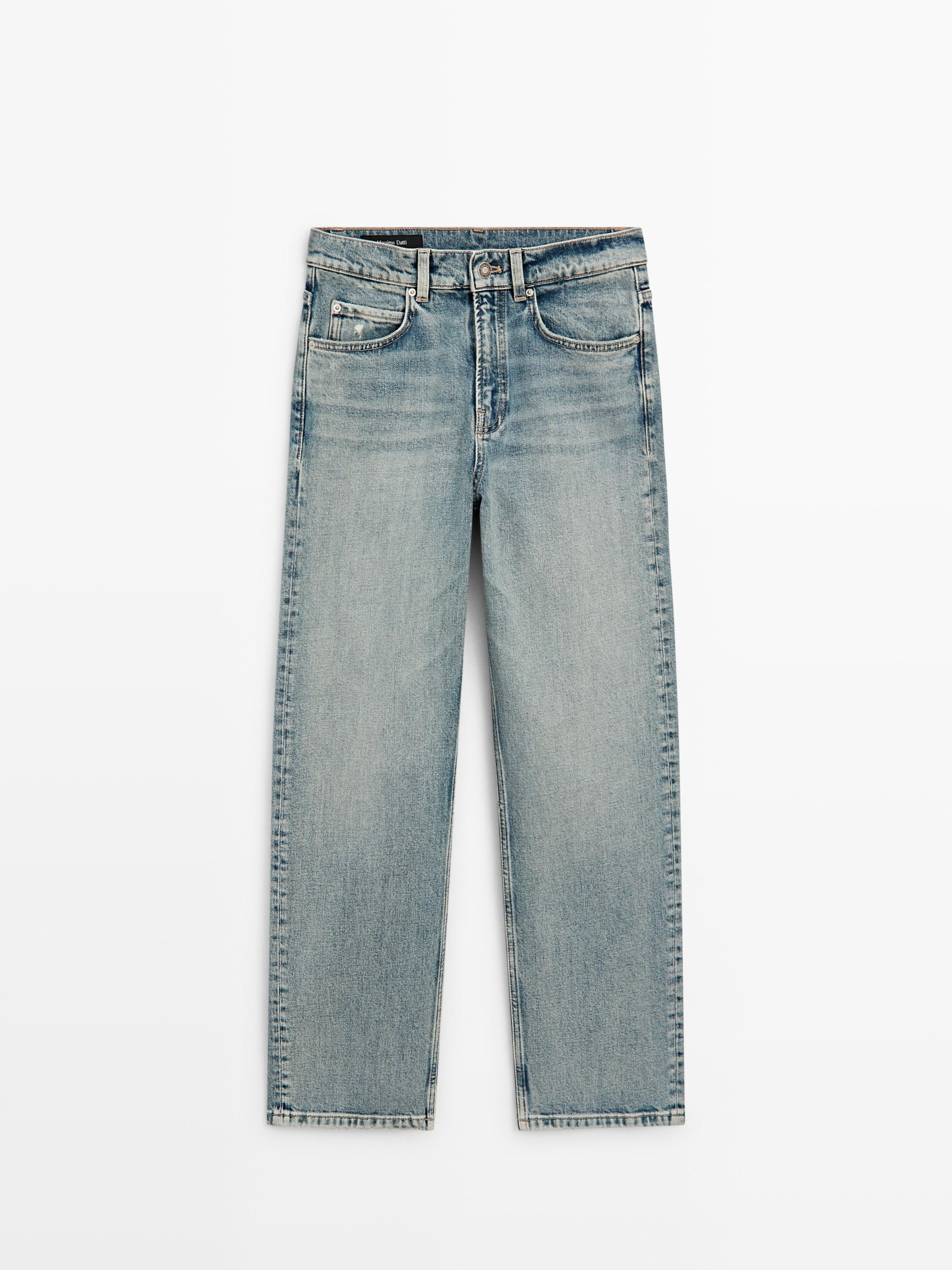Mid-rise straight-leg jeans | Massimo Dutti UK
