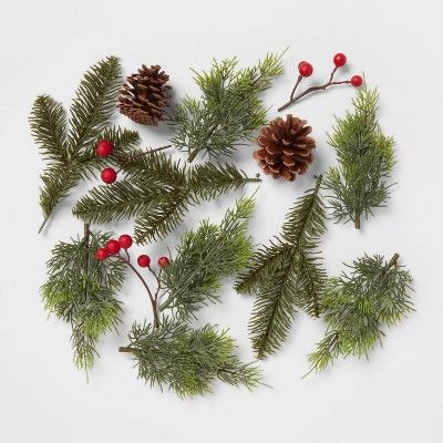 7.5" Cypress & Pine Cone Berry Stem Filler - Threshold™ | Target