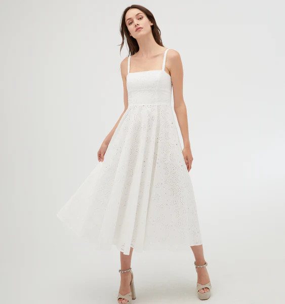 The Margot Dress - White Broderie Anglaise | Hill House Home US