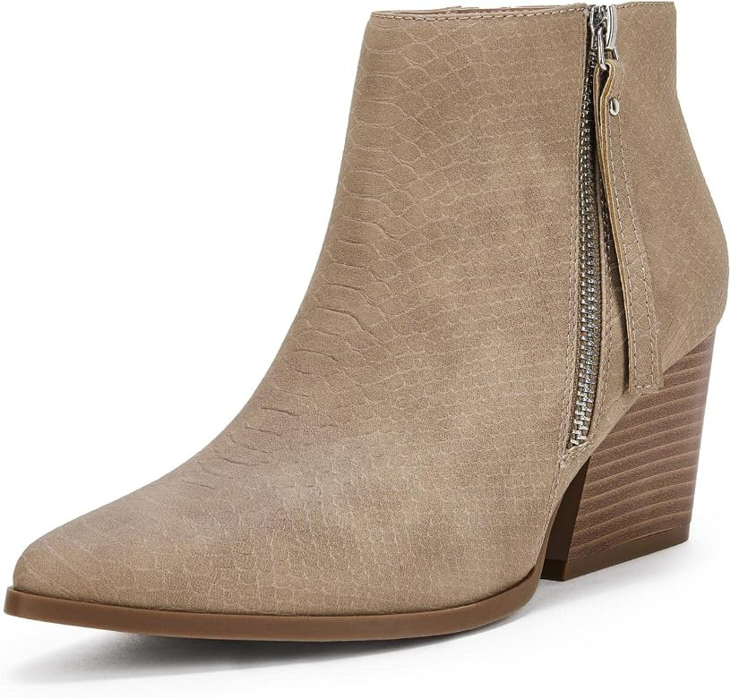 Liyuandian Pointed Toe Chelsea Boots High Chunky Heel Side Zipper Slim Fit Ankle Boots | Amazon (US)