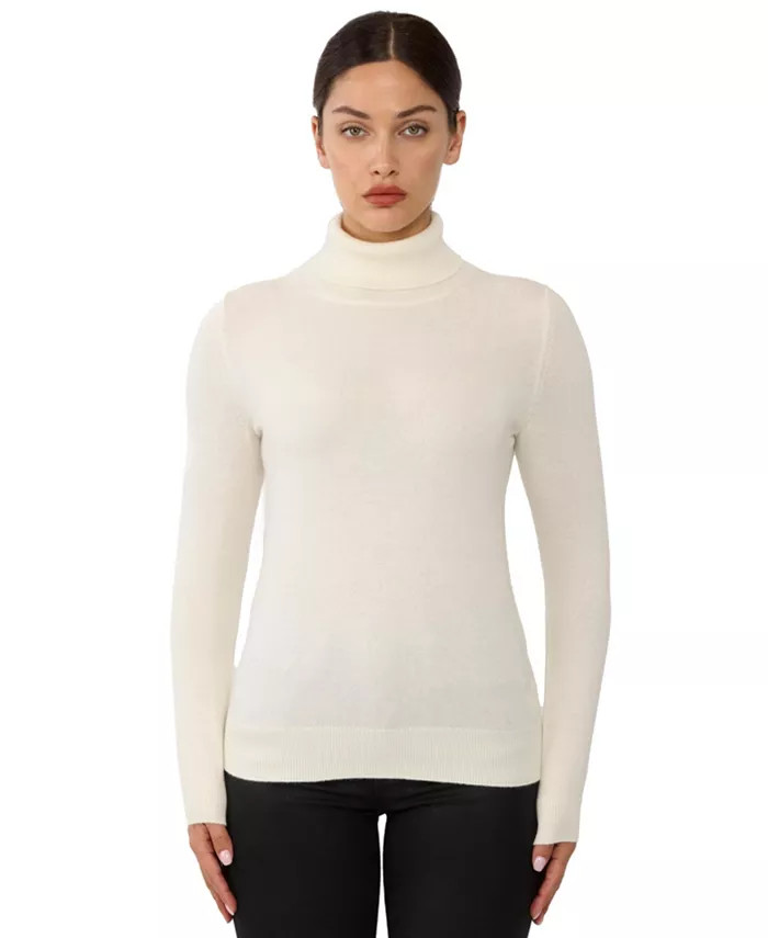 JENNIE LIU Women's 100% Pure Cashmere Long Sleeve Turtleneck Pullover Sweater - Macy's | Macy's
