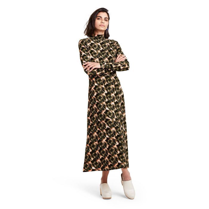 Women's Animal Print Long Sleeve Knit Dress - Rachel Comey x Target Olive Green | Target