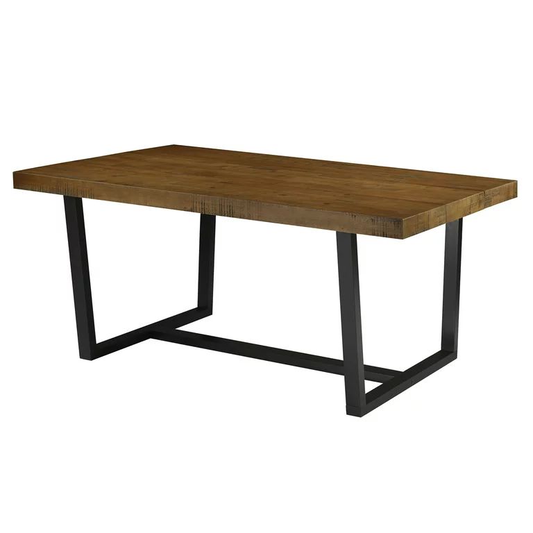 Woven Paths Rustic Farmhouse Solid Wood Dining Table, Reclaimed Barnwood | Walmart (US)
