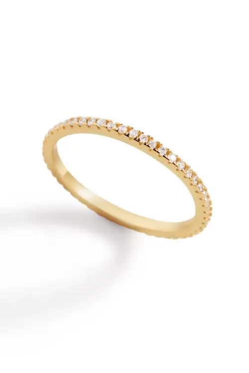 Mint & Lily Eternity Pave Ring in 18K Gold Over Sterling Silver at Nordstrom, Size 11 | Nordstrom