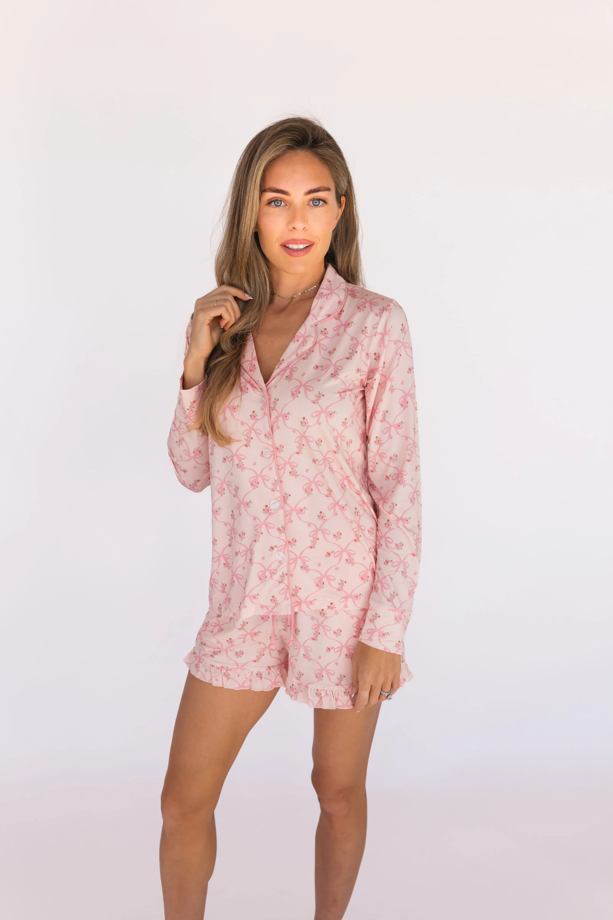 Rosie Bow Women's Long Sleeve Short Set | In My Jammers