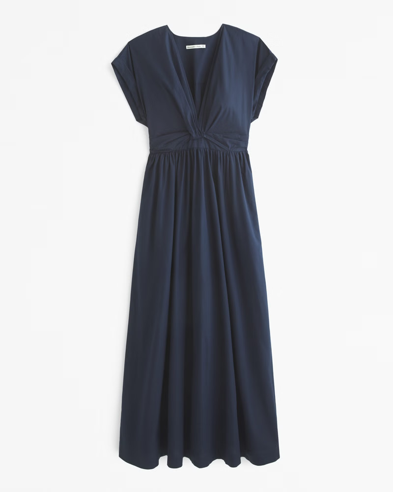 Women's Twist-Front Midi Dress | Women's Dresses & Jumpsuits | Abercrombie.com | Abercrombie & Fitch (US)