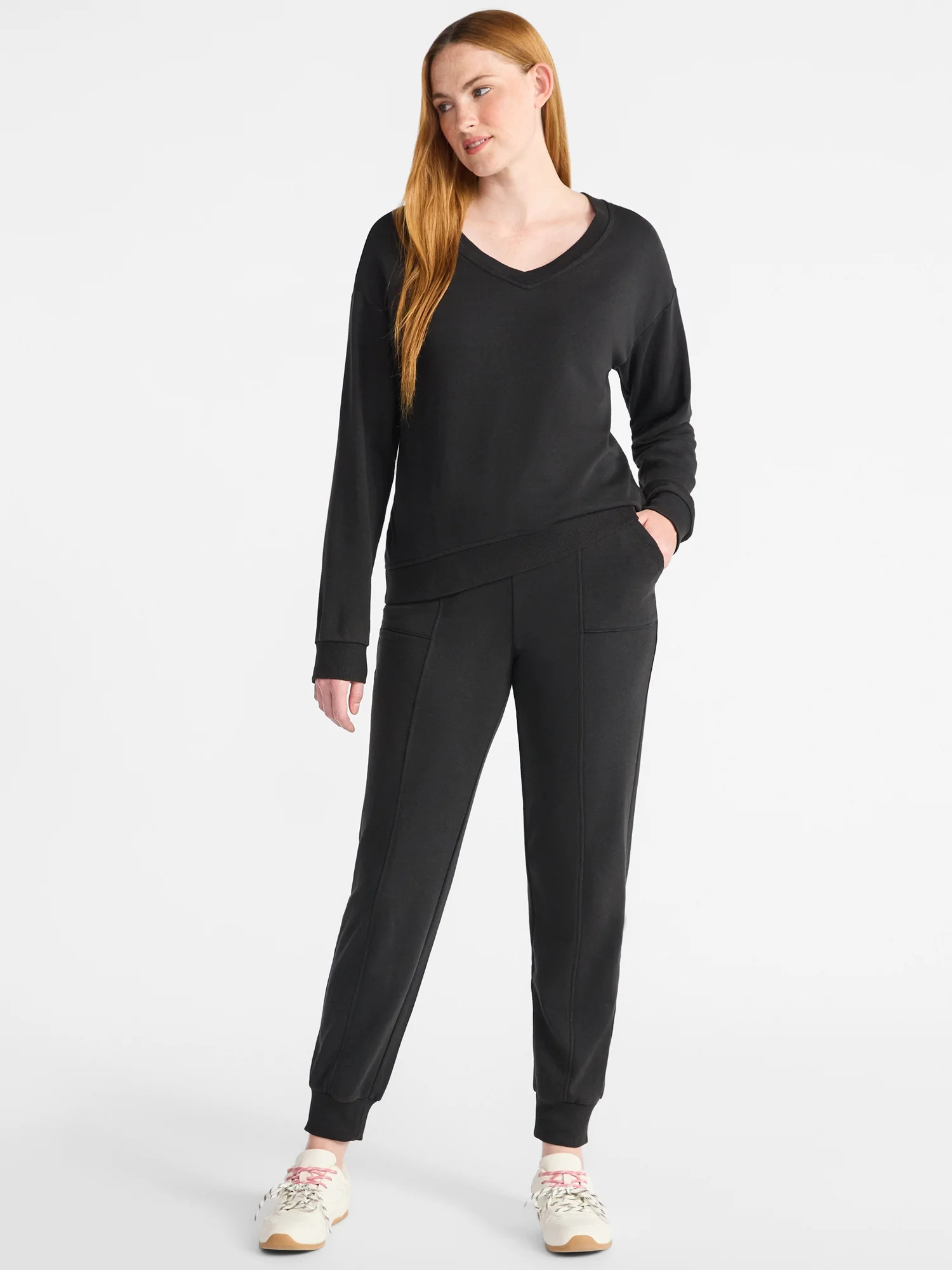 Time and Tru Women's and Women’s Plus French Terry Set, 2-Piece, Sizes XS-4X | Walmart (US)