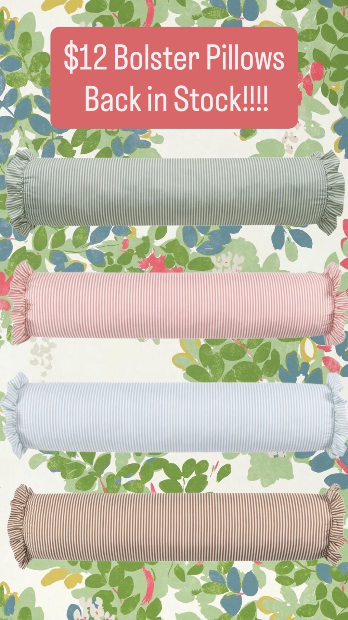 Huge Bolster pillows for only $12!!