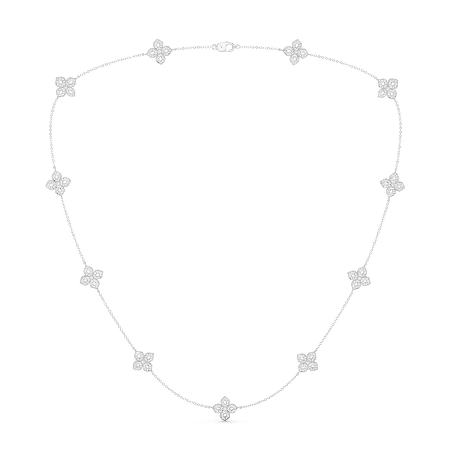 La Fleur Petite Diamond Silhouette Stationed Necklace | VERLAS
