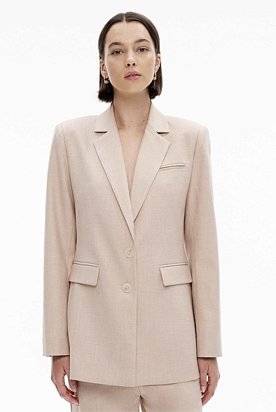 Tailored Yarn Dye Single-Breasted Blazer | Witchery (AU)