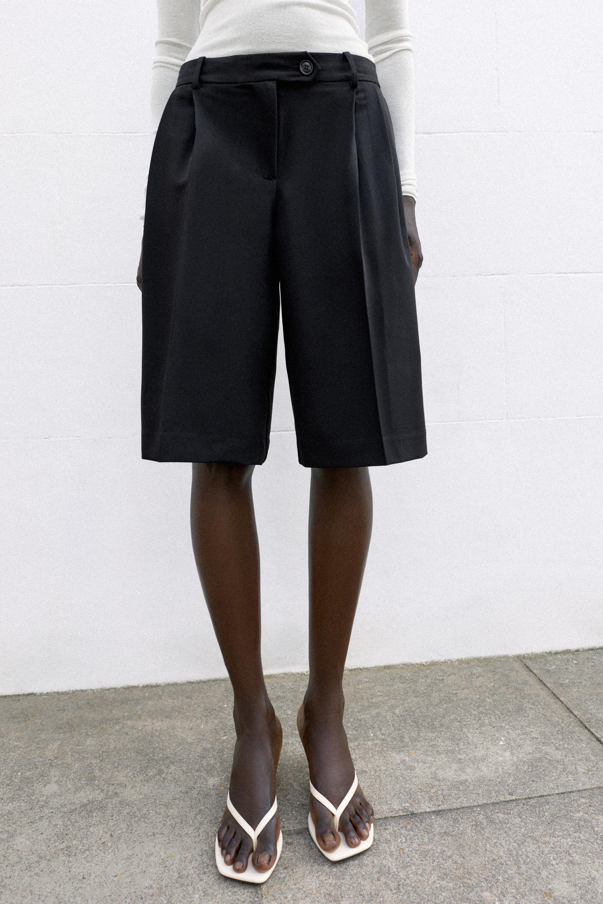 LONG PLEATED BERMUDA SHORTS | Zara US