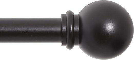 Kenney Chelsea 5/8" Standard Decorative Window Curtain Rod, 28-48", Black | Amazon (US)