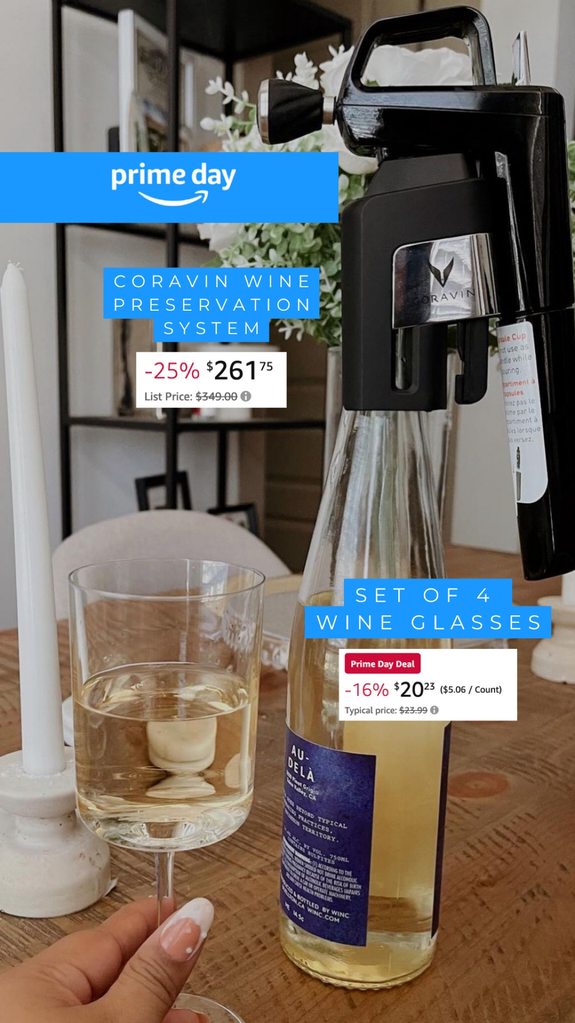 PRIME DAY SALES! A must have for any wine drinker! Also the perfect gift for wine lovers! 

Home finds, Amazon finds, Amazon home, wine glasses, wedding gift idea, bridal shower gift idea, housewarming gift idea, gifts for her

#LTKHome #LTKSaleAlert #LTKSeasonal