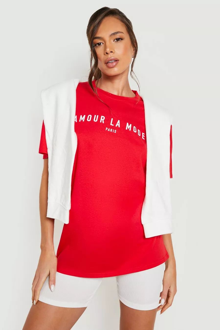 Oversized Amour La Mode T-Shirt Met Tekst | Boohoo.com (NL)