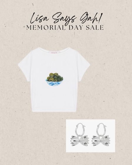 Lisa Says Gah! Memorial Day sale 25% off

Graphic tee - olive tshirt (size up!) 

Silver earrings - I love that the little pastas look like bows! 

#LTKFindsUnder100 #LTKSaleAlert #LTKFindsUnder50