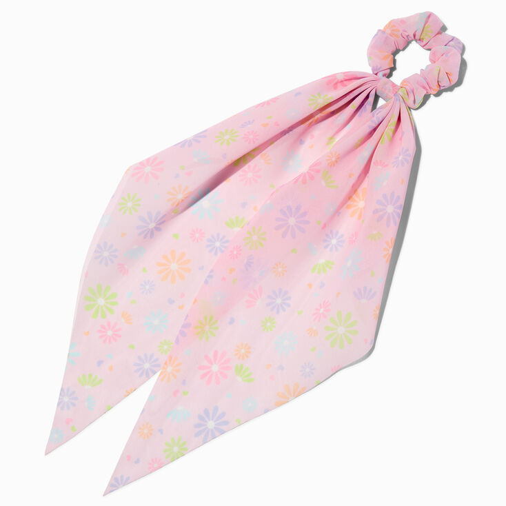 Spring Daisy Pink Hair Scrunchie Scarf | Claire's (US)