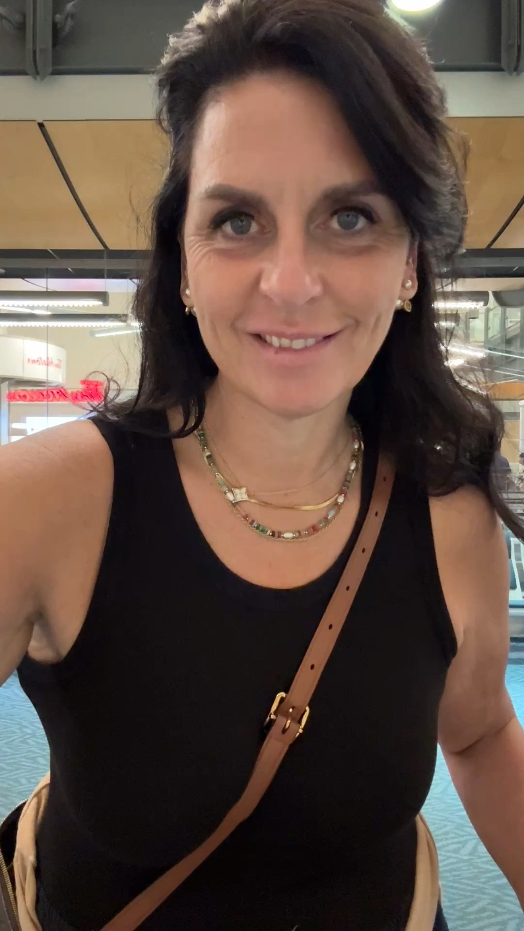 Travel outfit 
Plain black tank, comfiest pants and a cardigan ( it's on sale!) 

#LTKmidsize #LTKover40 #LTKtravel