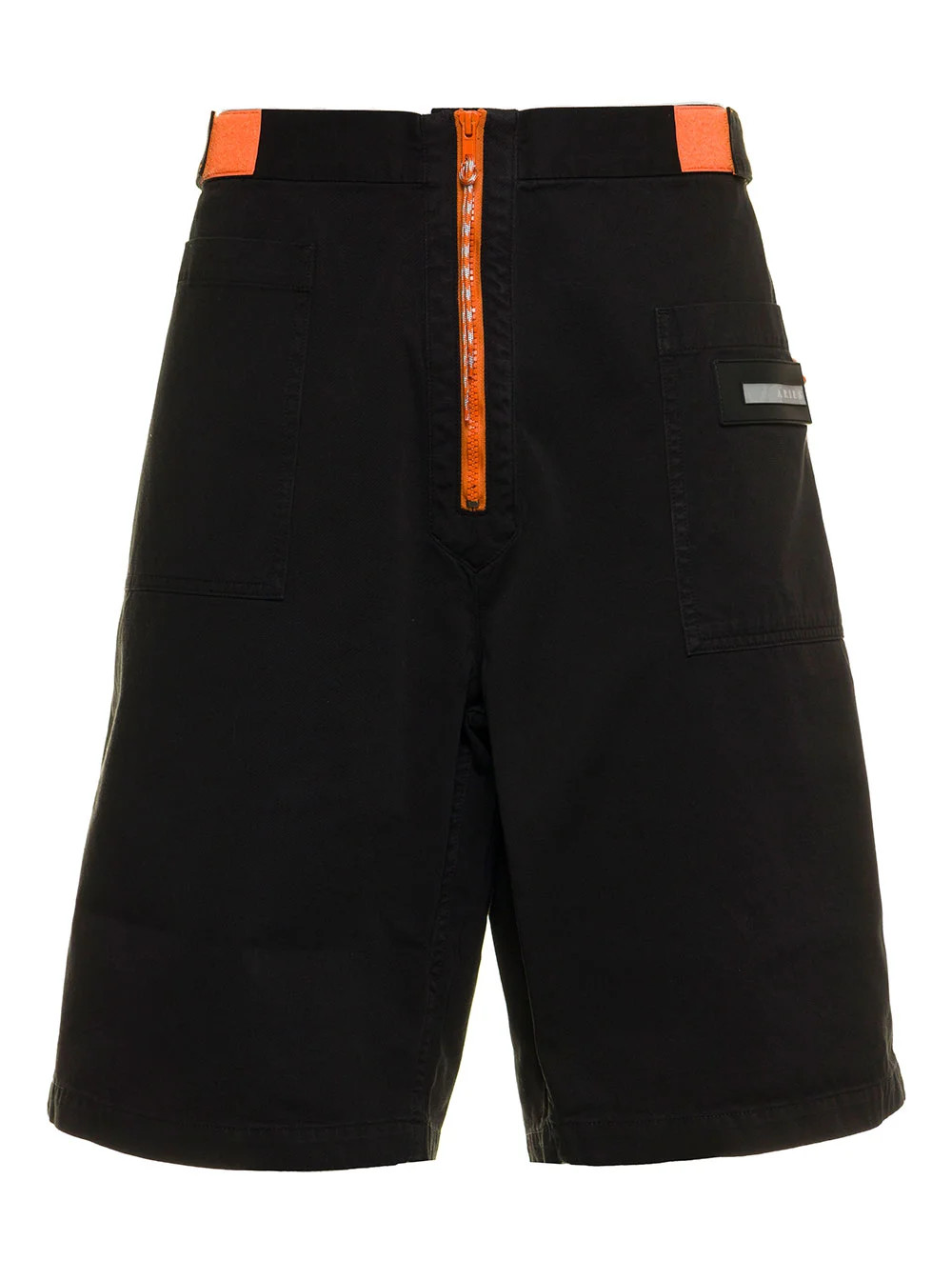 Aries Zipped Logo Patch Straight Leg Shorts | Cettire Global