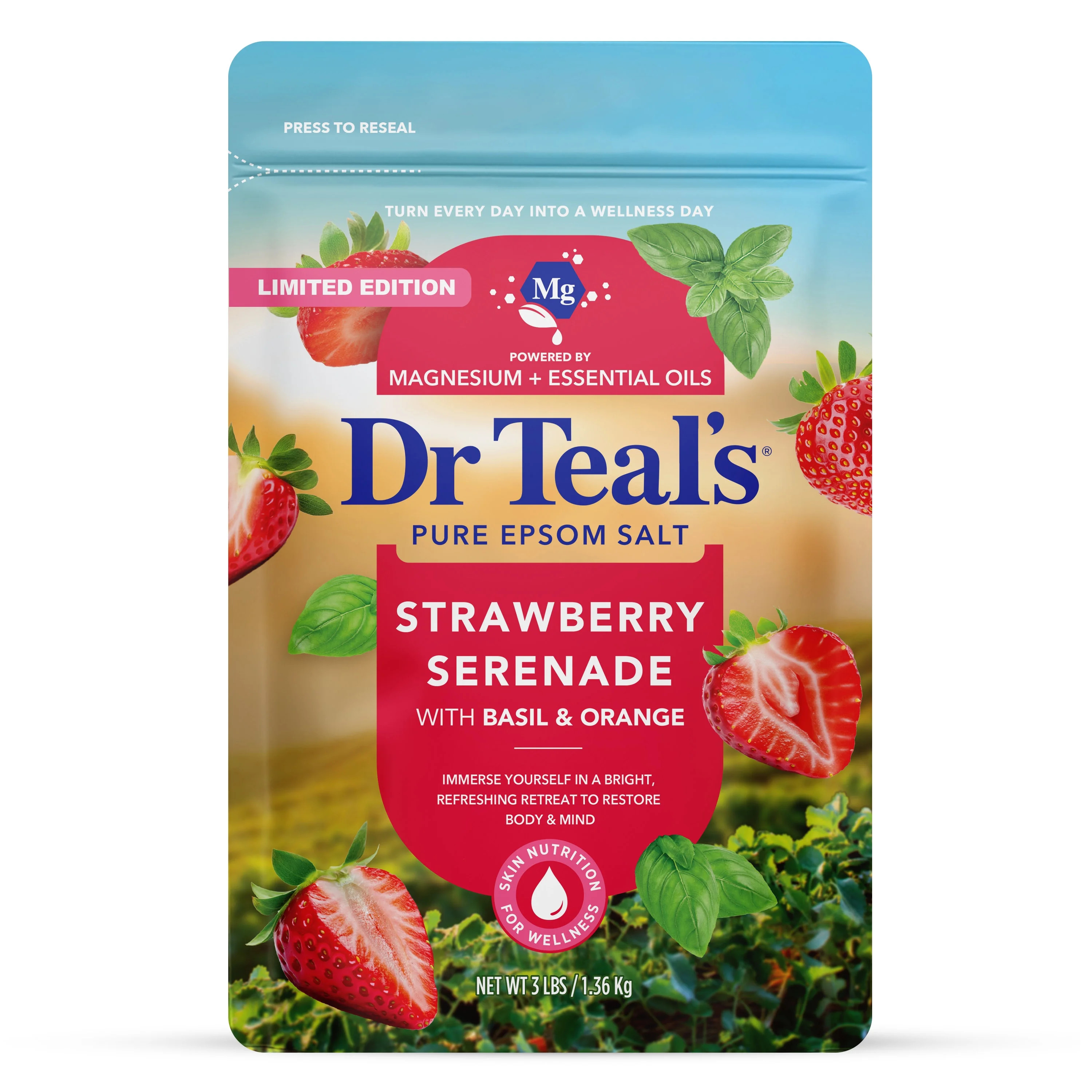 Dr Teal's Epsom Salt Magnesium Soak, Strawberry Serenade, 3 lbs | Walmart (US)