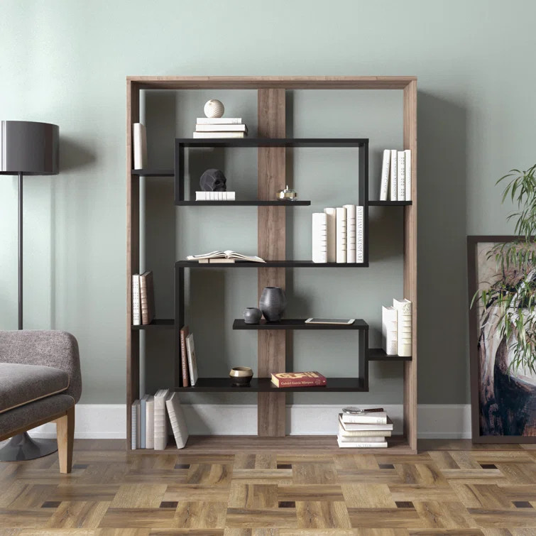 Fembra 61.4'' H x 47.2'' W Geometric Bookcase | Wayfair North America