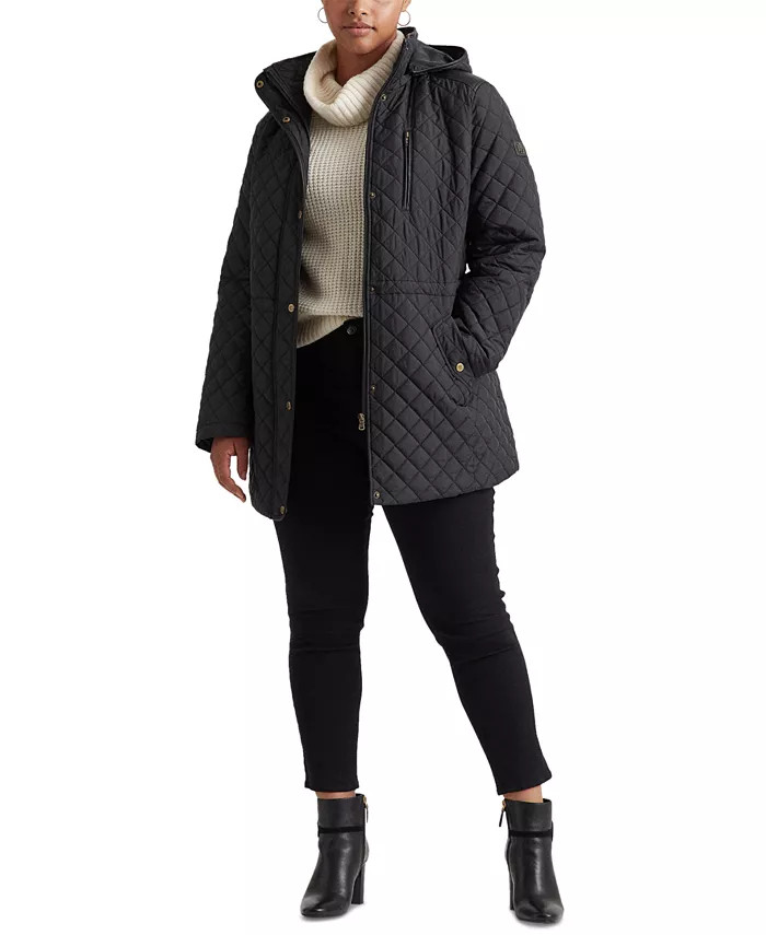 Women's Plus Size Hooded Quilted Coat, Created by Macy's | Macy's