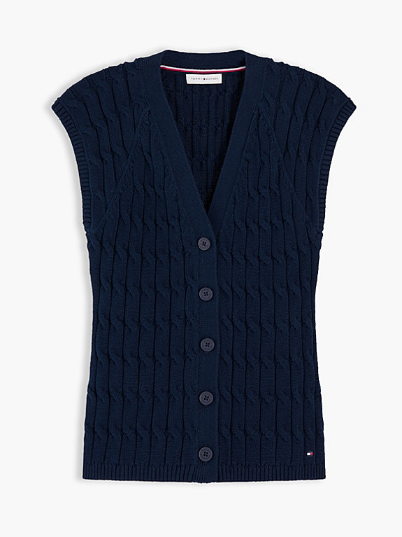 Slim Fit Zopfmuster-Cardigan mit Flügelärmeln | Tommy Hilfiger (DE)