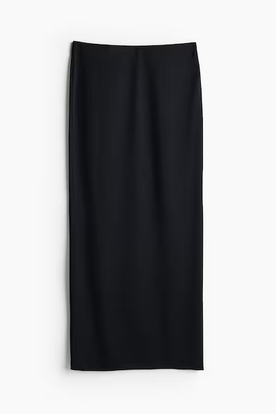 H & M - Microfibre maxi skirt - Black | H&M (UK, MY, IN, SG, PH, TW, HK)