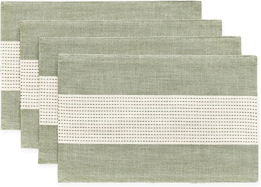 Wracra Linen Placemats, 12 x 18 Inch Set of 4 Placemats, Farmhouse Macrame Place Mats for Kitchen... | Amazon (US)