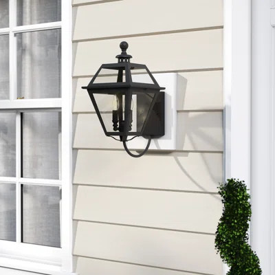 Kendall Textured Black 3 - Bulb Outdoor Wall Lantern Sol 72 Outdoor Size: 20" H x 10.25" W | Wayfair North America