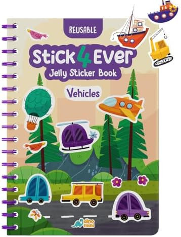 Stick4Ever Jelly Sticker Book - for Kids - Waterproof, Easy to Clean Reusable Sticker Book for To... | Amazon (US)