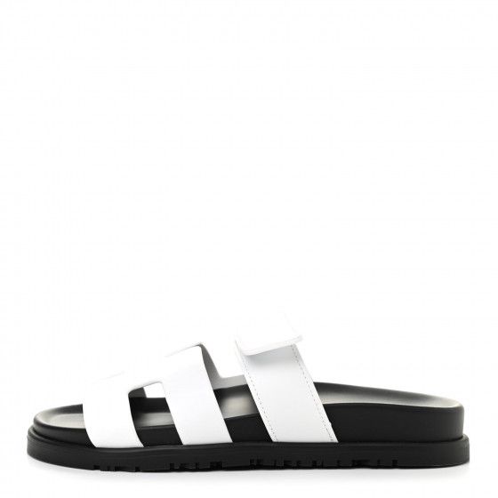 HERMES Calfskin Womens Chypre Sandals 36.5 White | FASHIONPHILE | Fashionphile