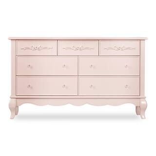 Evolur Aurora Blush Pink Double Dresser (7-Drawer) 833-BL - The Home Depot | The Home Depot