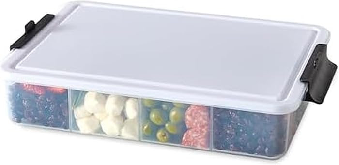Farberware Large Build-A-Board Snacklebox Serving Tray with Locking Plastic Cutting Board Lid, Po... | Amazon (US)