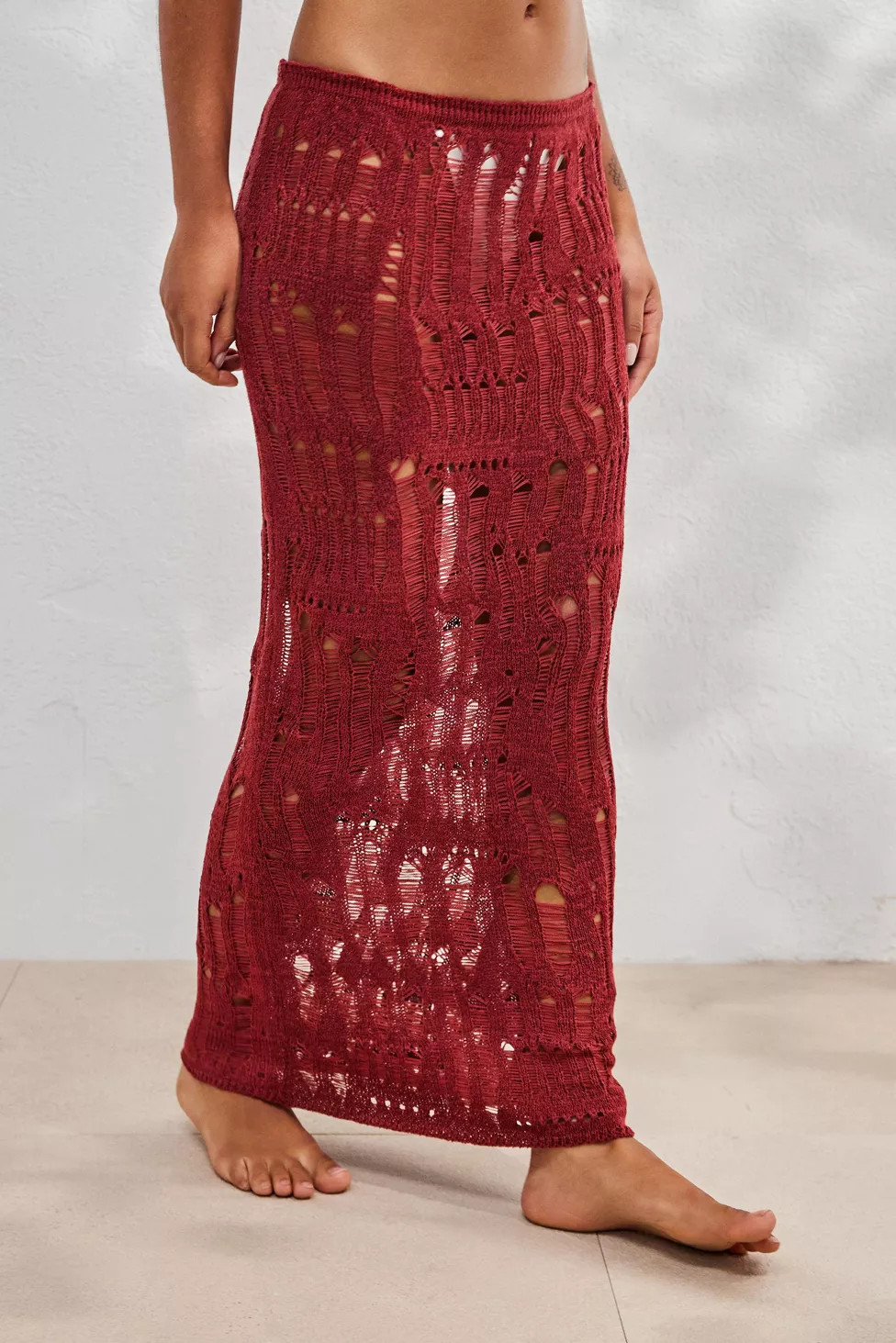 Jaded London Odette Laddered Knit Maxi Skirt | Urban Outfitters (US and RoW)