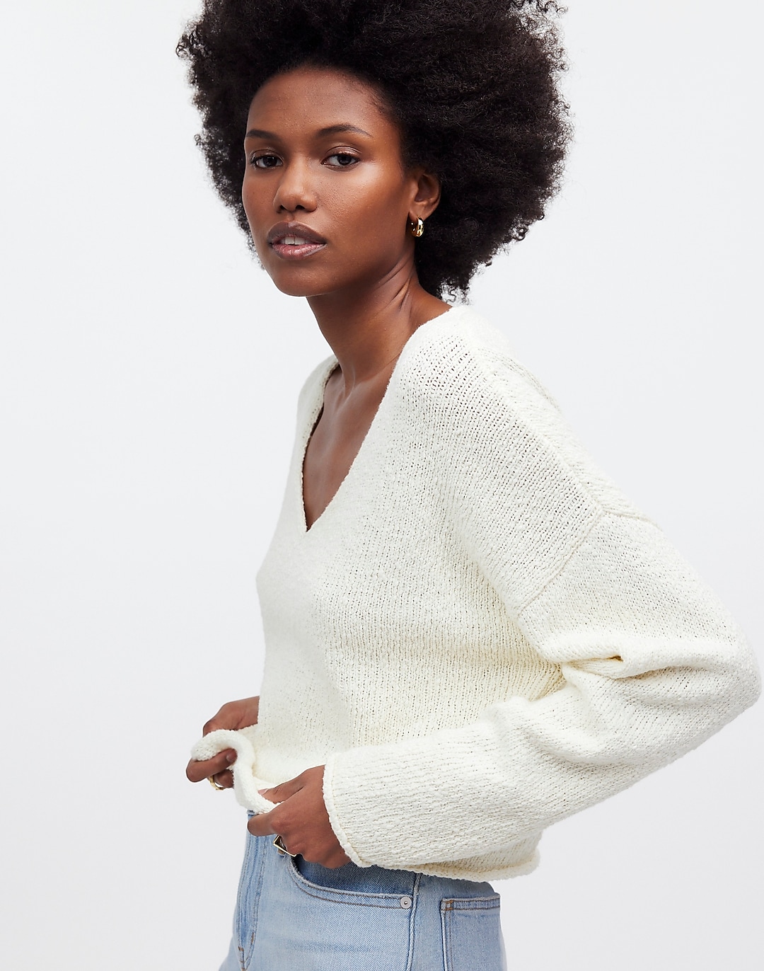 Deep-V Boxy Sweater | Madewell
