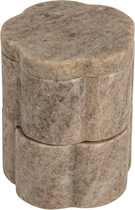 Creative Co-Op 2-Piece Marble Stackable Pinch Pots with Lid, Buff Color | Amazon (US)