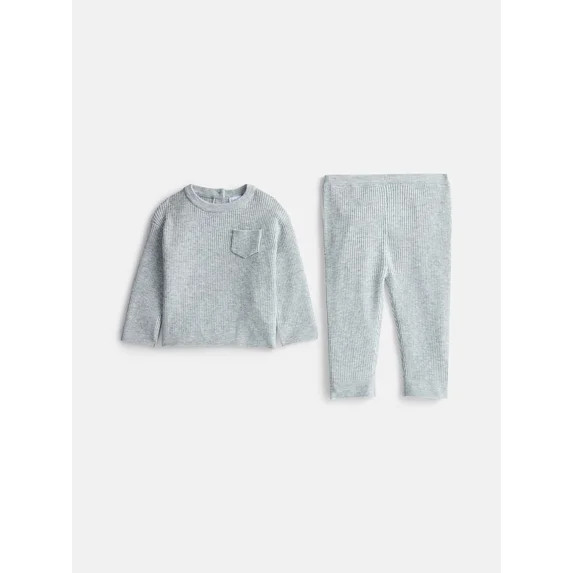Wonder Nation Baby Boys Sweater Knit Top and Pants Set, 2 Piece, Sizes 0-3M-24M | Walmart (US)