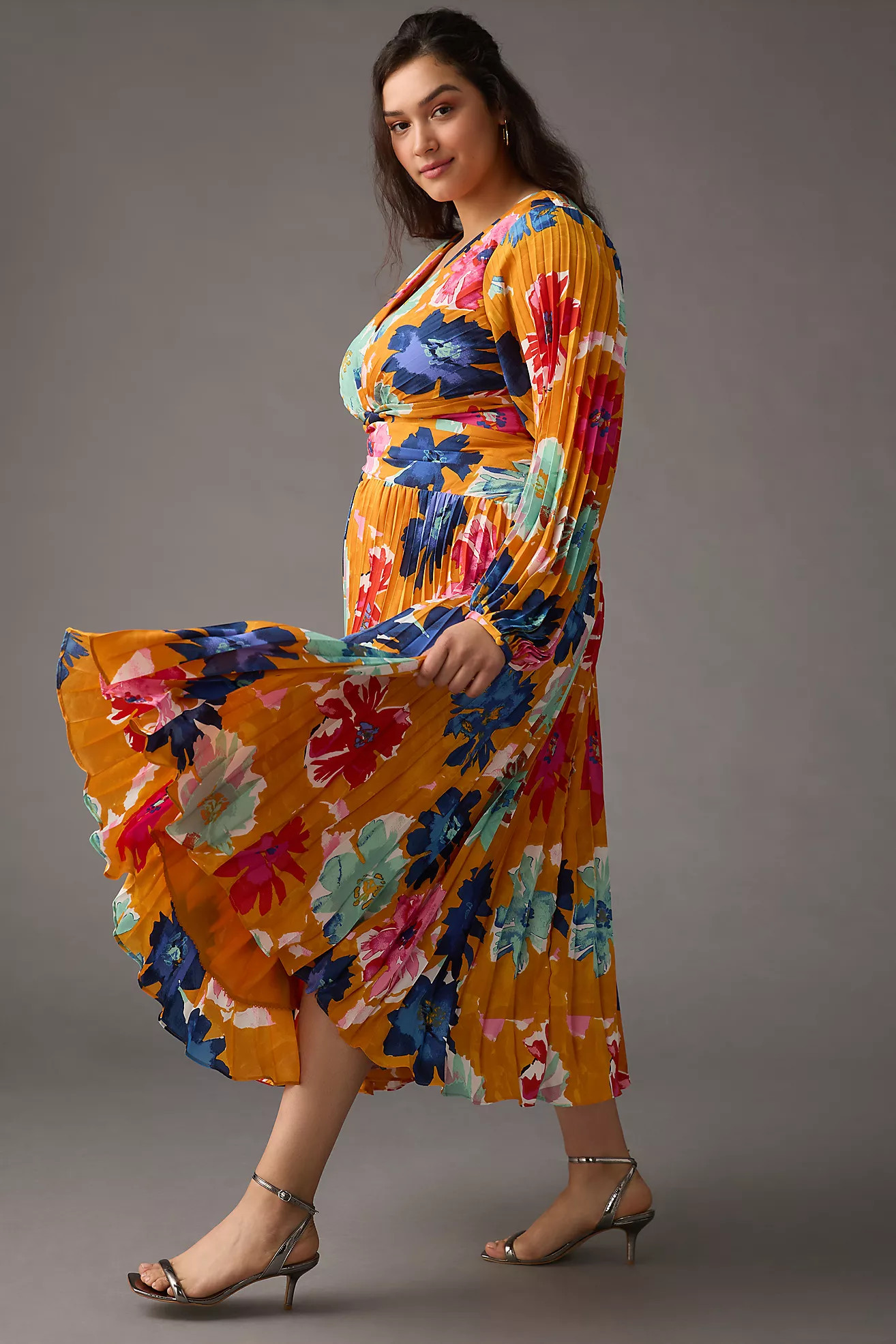 By Anthropologie Pleated V-Neck Dress | Anthropologie (US)