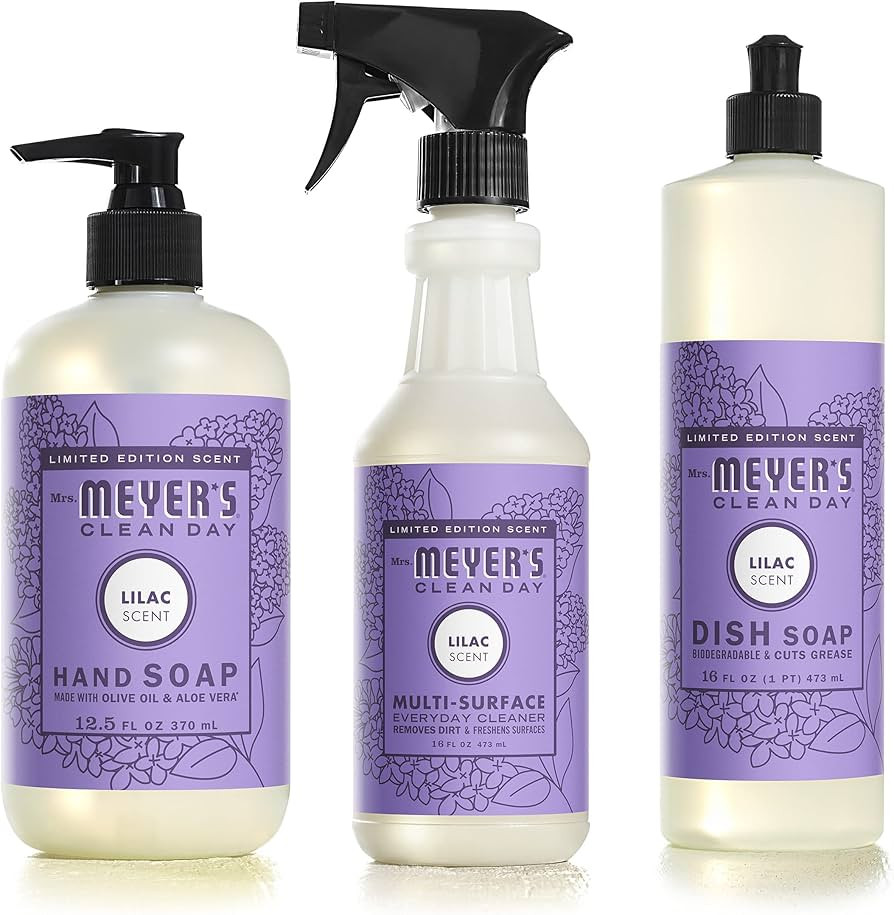 Mrs. Meyer's Lilac Kitchen Set Dish Soap | Hand Soap | Multi-Surface Cleaner, 3 CT | Amazon (US)