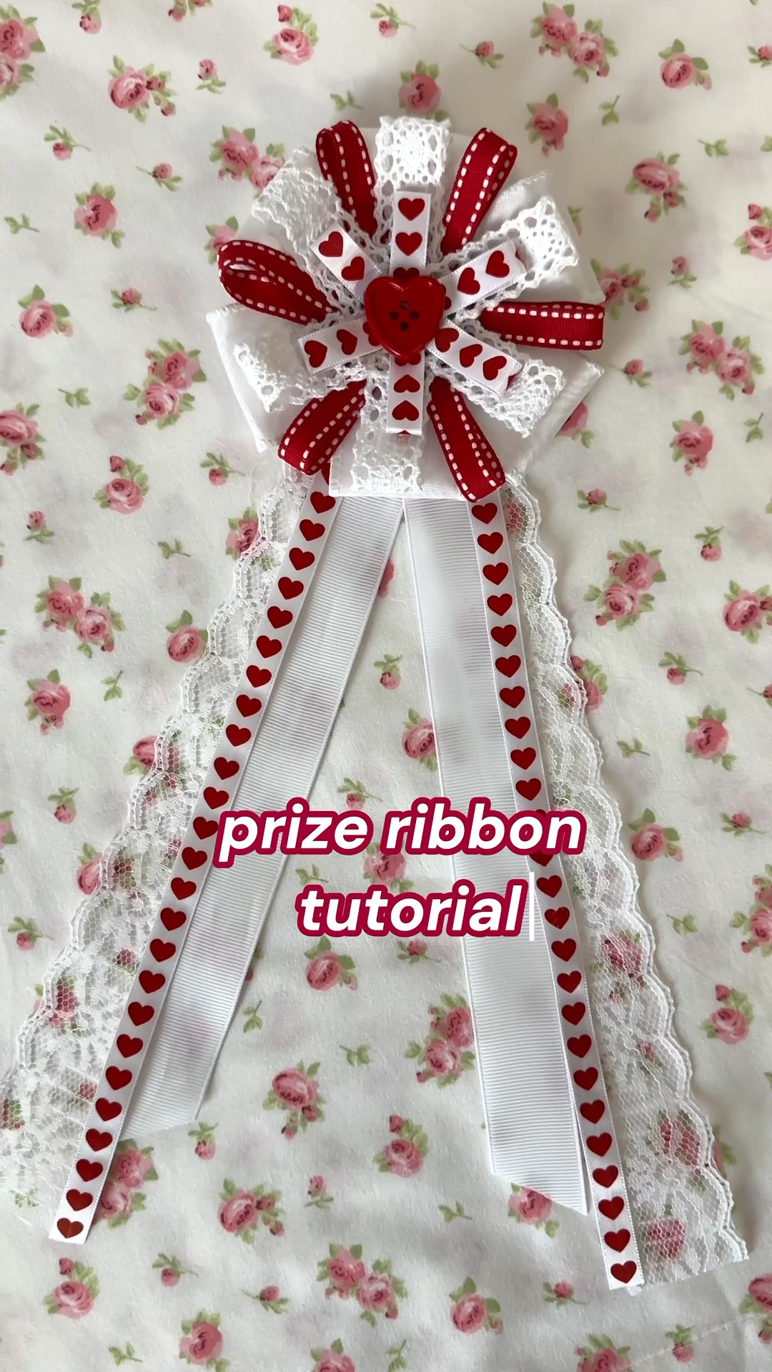 #valentinesday button craft idea ♥️ diy prize / award ribbon 🎀 

ways to style it coming soon! 💕 I saw these on Pinterest a while back and thought they were so cute- idk what I’m gonna do with this but it’s a fun way to use up extra ribbon 

 #buttoncrafts #pinterestaesthetic #coquetteaesthetic 

#LTKValentine #LTKgrwm #LTKSeasonal