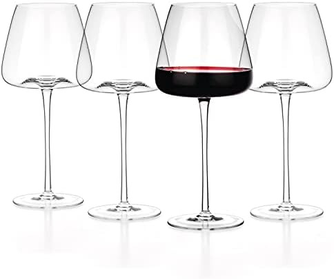 Luxbe - Crystal Wine Glasses 17-ounce, Set of 4 - Large Handcrafted Red or White Wine Glass - Pro... | Amazon (US)