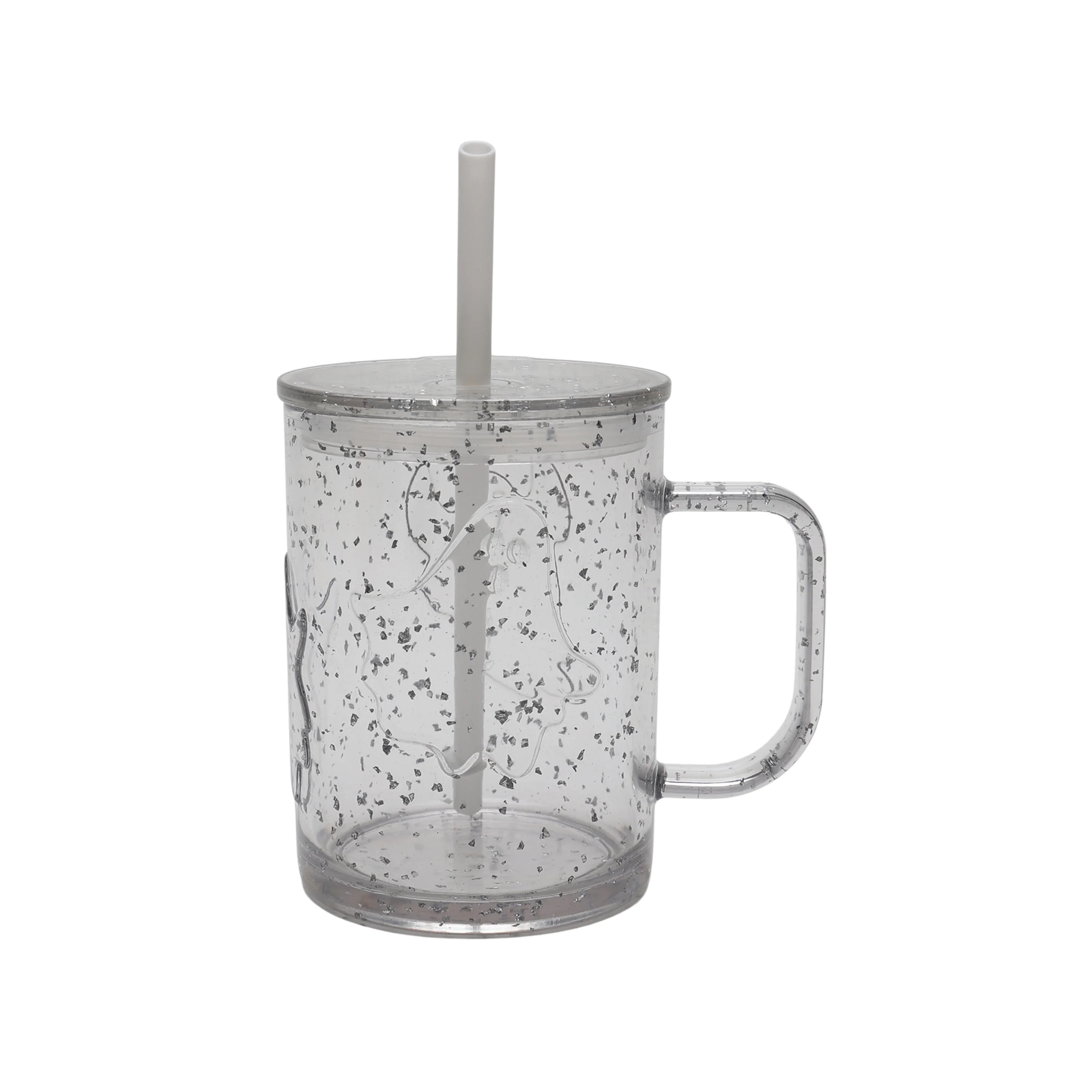 Way To Celebrate 20 Ounce Acrylic Embossed Ghost Mug, Clear Glitter | Walmart (US)