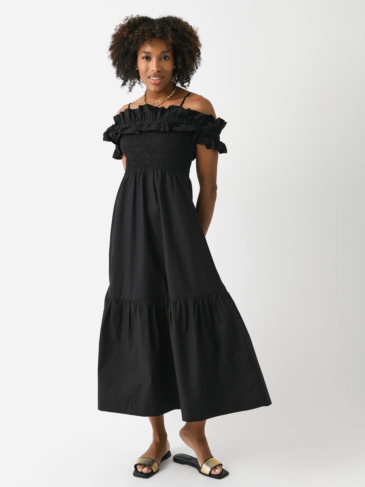 GANNI
                      
                     Women's Cotton Long Smock Dress | Saint Bernard